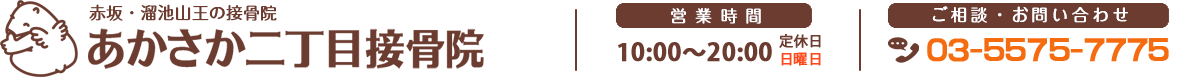 交通事故・労災対応・各種保険取扱い、千代田線赤坂駅 銀座線・南北線溜池山王駅すぐの接骨院『あかさか二丁目接骨院』剣道日本一の院長がアスリートを支えます。また最新の美容鍼によって生き生きとした美しさを引き出します。